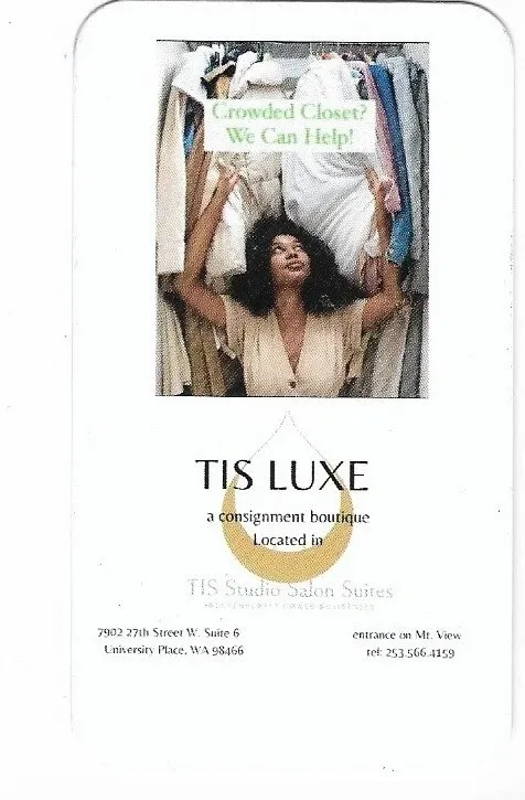 Tis Luxe card front photo scan